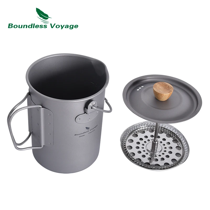 Camping　Buy　Titanium　Coffee　Coffee　Titanium　Durable　With　Mug　For　Single-walled　Titanium　900ml　Voyage　Boundless　For　Maker　Coffee　Cup　Voyage　Maker　Titanium　French　Boundless　Camping　900ml　Outdoor　Outdoor　Press　Durable　Single-walled