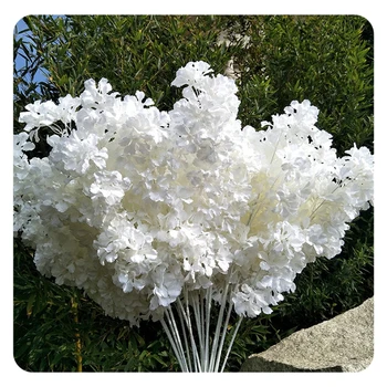 Spring Flower Artificial Cherry Blossom Tree Branches 4 Branches Silk White Small Sakura for Wedding Centerpiece Festival Decor