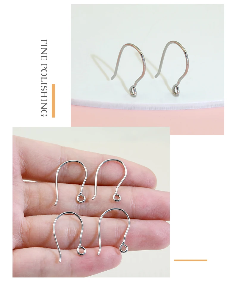 Minimalist Earring Hooks Stainless Steel Simple Earring Wires Open Jump