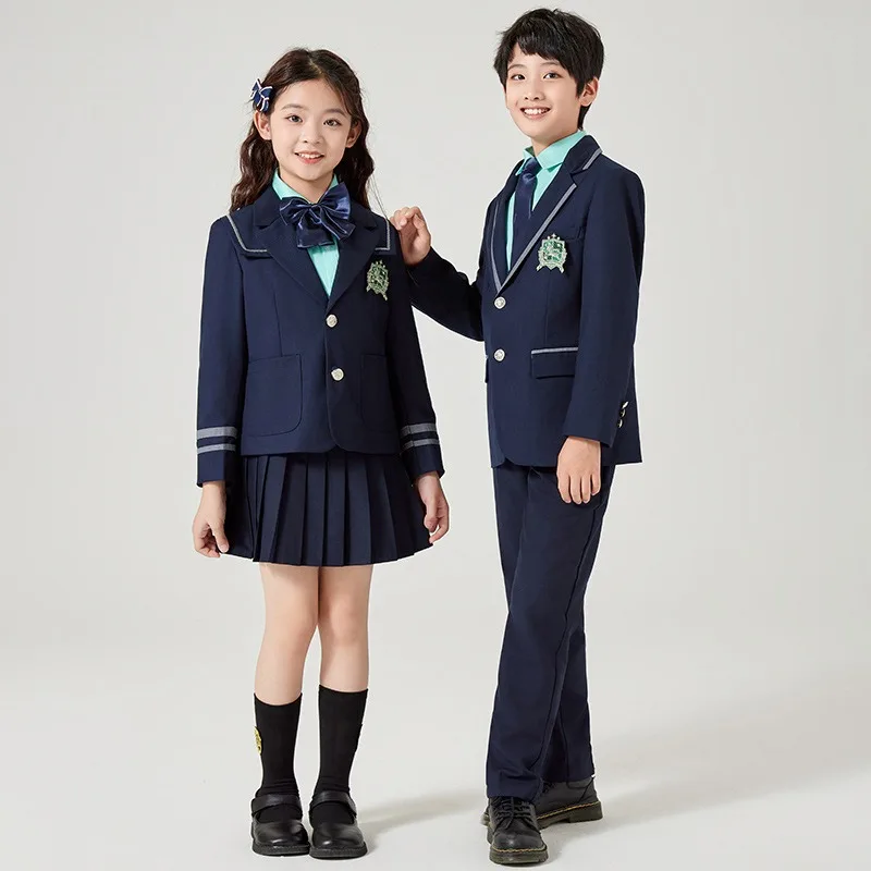 Various Navy Blue School Uniform Design 3 Pieces School Uniforms 2025 Primary School Uniform