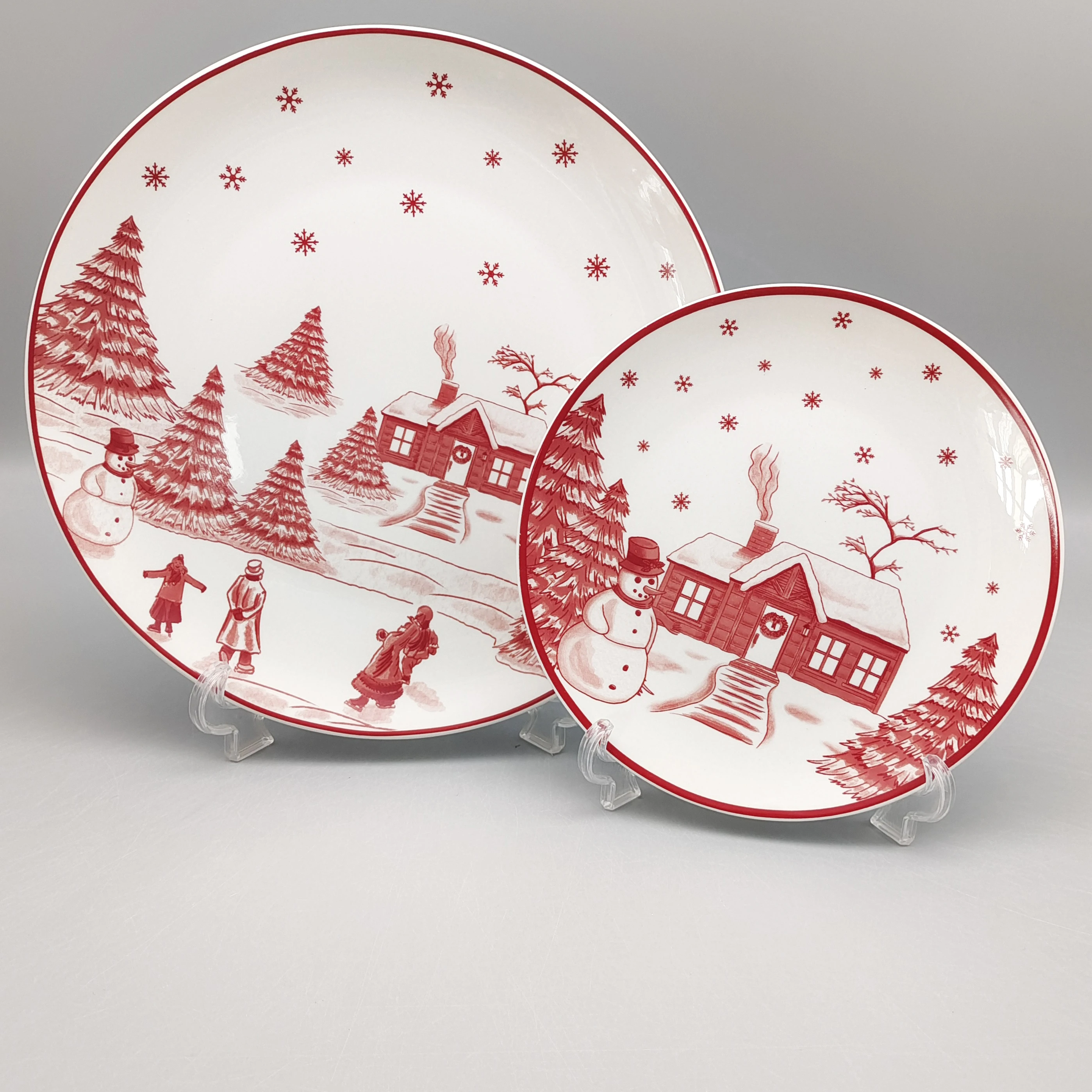 Christmas Dinnerware Set Wholesale Custom Tableware Ceramic Dish Sets Porcelain Dinner Sets Christmas Plate Manufacturers