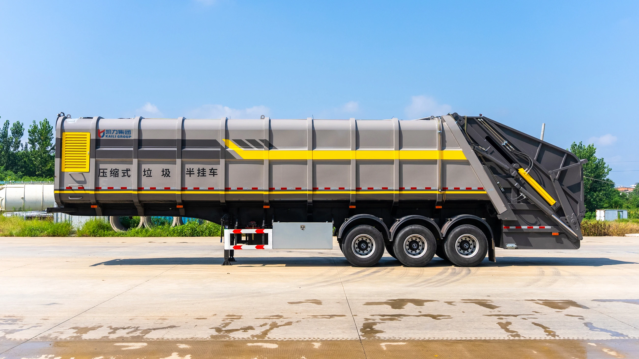 Compression Trailer New or Used 47CBM 47000L Kitchen Garbage Compactor Semi-trailer Trash ...