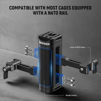 NEEWER Lightweight NATO Side Handle Handgrip Aluminum with Universal NATO Clamp up & Down Adjustable, 1/4" Threads, Cold Shoe detail image