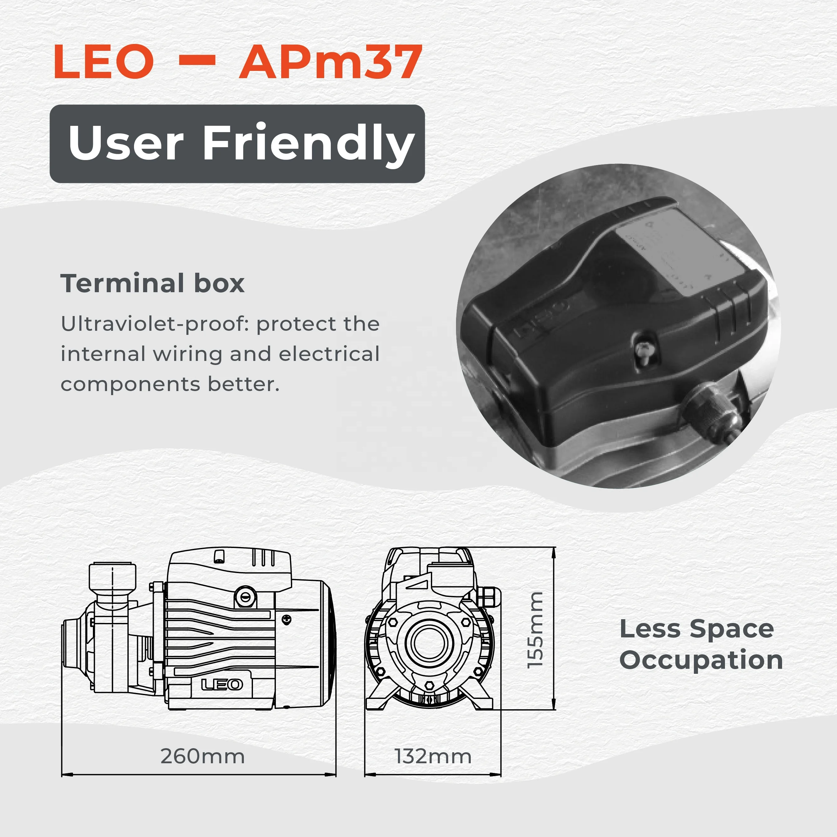 LEO Single Phase Motor Peripheral Electric Votex Pump Water Pump for House