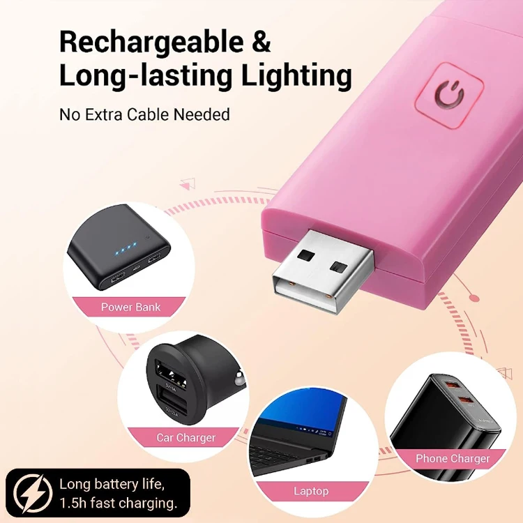 product led usb rechargeable book light ultralight 200mah built in battery silicone adjustable clip on light book light-39