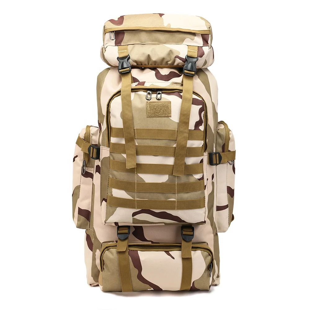 Camouflage Backpack For Women Large Capacity 80L Camouflage Outdoor Bag Travel Mountaineering Bag 