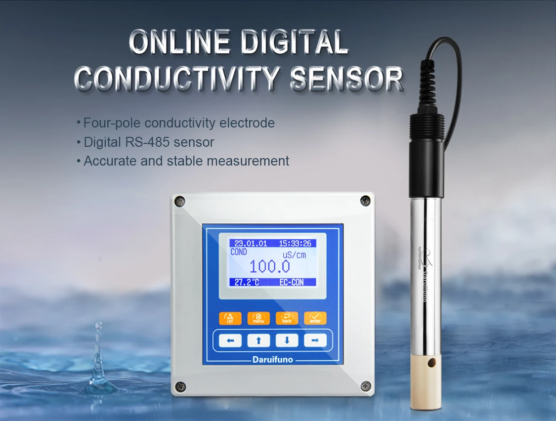 Large Measuring Range Four Electrode Ec Conductivity Sensor Rs485 For ...