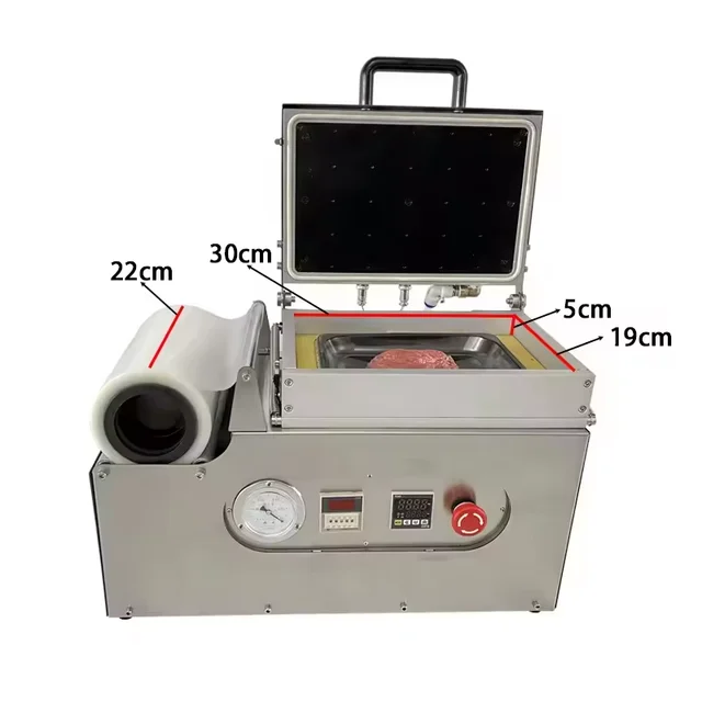 Meat Beef Japanese Food Vacuum Packing Machine For Tray and Paper Board chicken Vacuum Skin Sealing Machine Skin Packaging