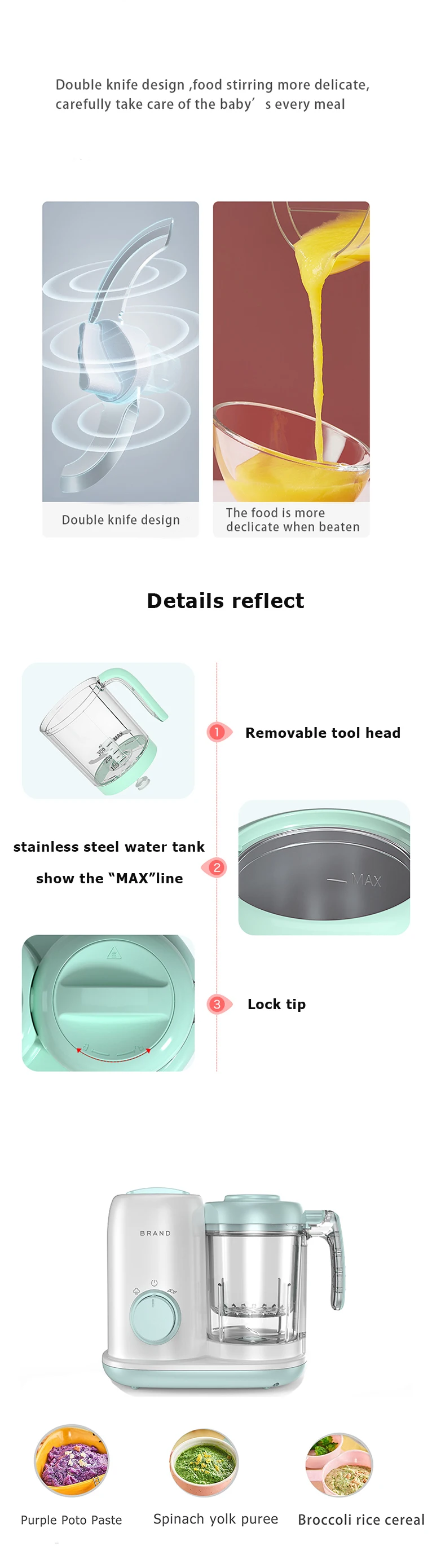 Multifunctional Digital Display Baby Steamer Food Processor Blender
