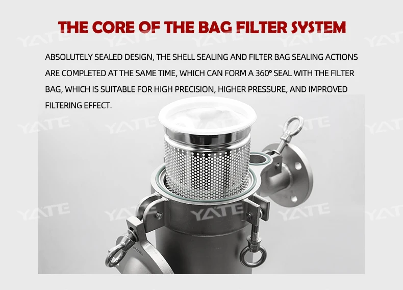 Stainless Steel 304/316 Bag Filter Housing with 0.1 Micron Precision 500L/Hour Flow Rate and 0.6Mpa Working Pressure