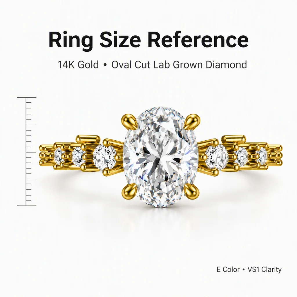 14K Gold Oval Cut Lab Grown Diamond Ring Oval Round Lab Created Diamond Engagement Ring Lab Diamond Rings for Women