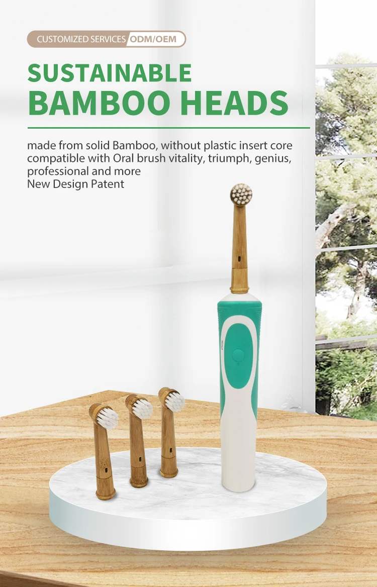New Design Patent Bamboo Replacement Toothbrush Heads Bamboo Toothbrush