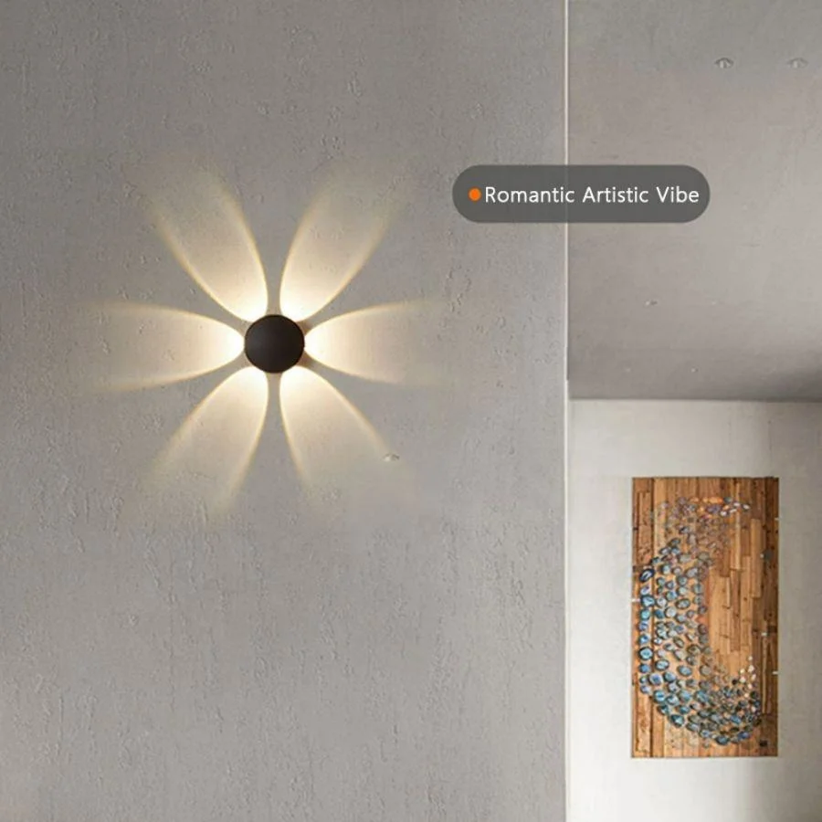 Modern Minimalist LED Wall Lamp Indoor IP65 Waterproof 5W Black Warm White Living Room Corridor Light AC85~265V