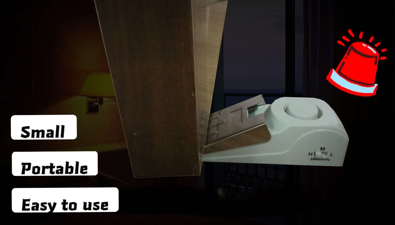 Factory Portable Antitheft Security Door Stop Alarm Battery Security