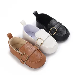 High Quality Simple Design with Button Prewalker Baby Shoes for Toddler Boy