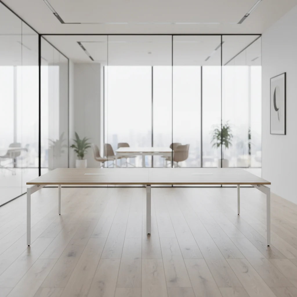 Medium Conference Table Steel Frame Professional Boardroom Design Business Meeting Space Modern Office Desks 4