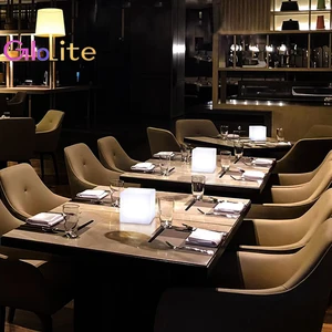 Modern LED Dimmable Table Lamp for Dining Room and Home Square Decorative Lamp for Bedroom and Hotel Battery Powered