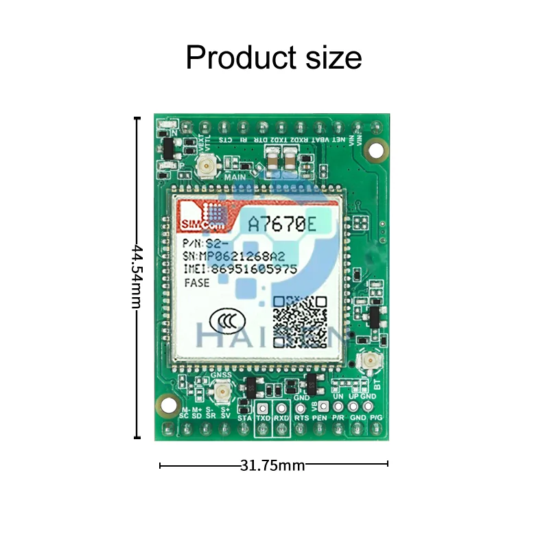 A7670 Module Haisen Simcom A7670e-fase Core Board Lte Cat1 4g 2g Bt Gnss Voice ...
