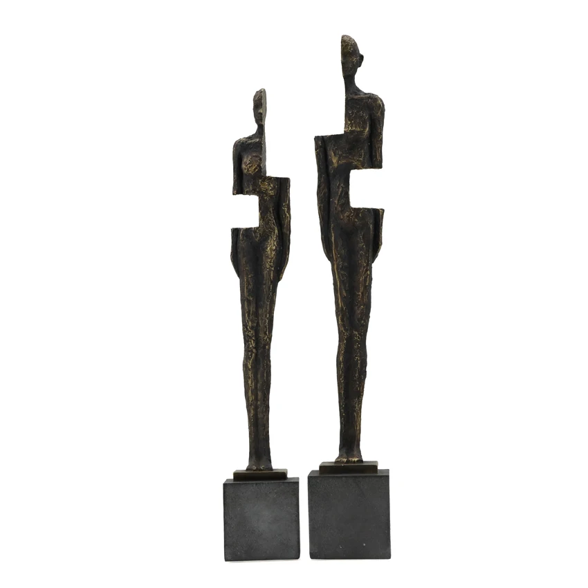 Custom Human Sculpture S/2 Home Abstract Decor Figurine For Interior Designs