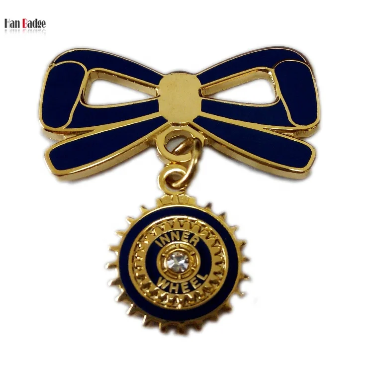 カスタムロータリーインターナショナルボウノットブローチロタラクト