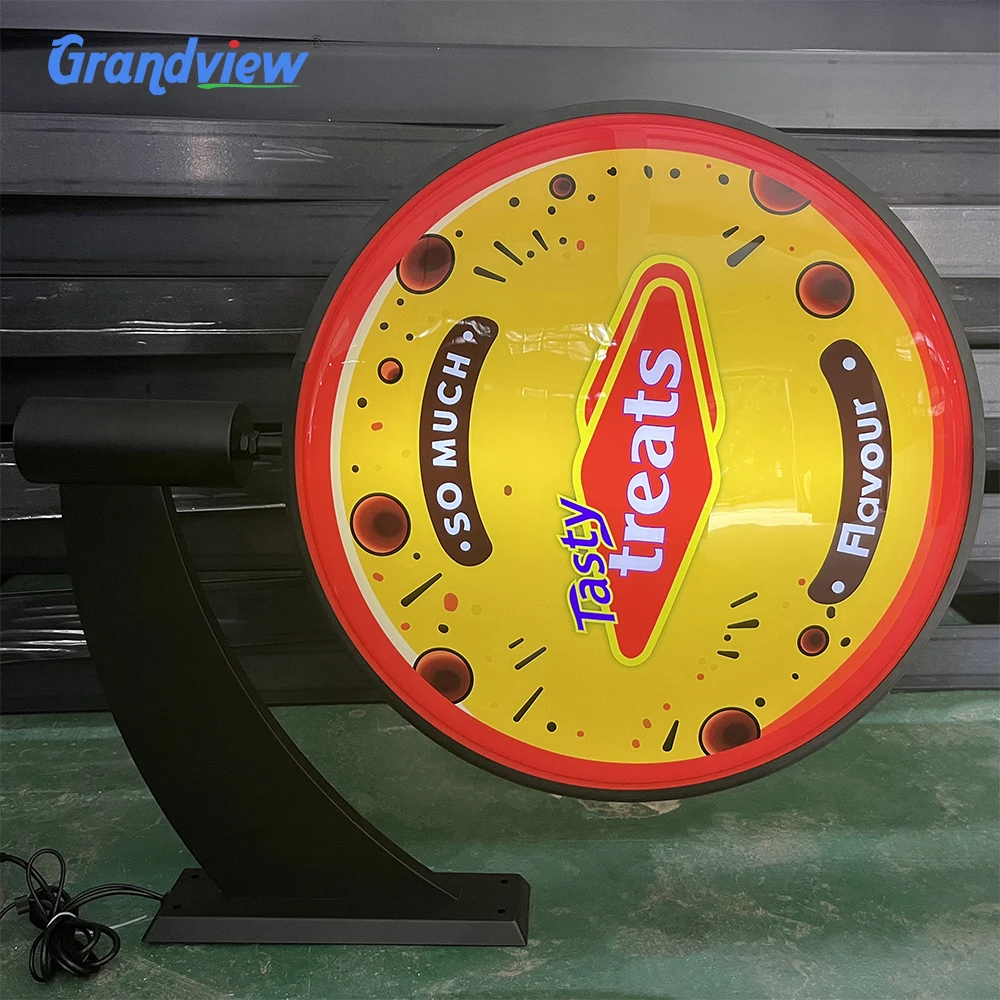 Circular Acrylic Vacuum Formed LED Signage Light Box Colorful Orange Effect for Outdoor Company Advertising