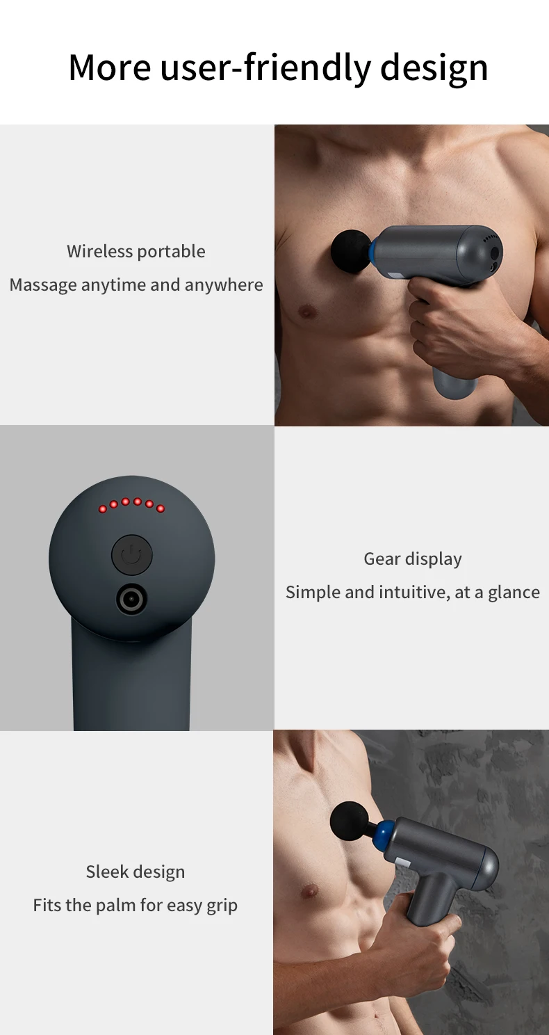Professional Mini Percussion Massage Gun | 32-Speed LCD Display with Multiple Heads supplier