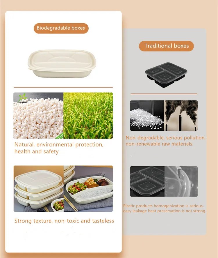 Compostable Eco-friendly Cornstarch Food Container Biodegradable ...