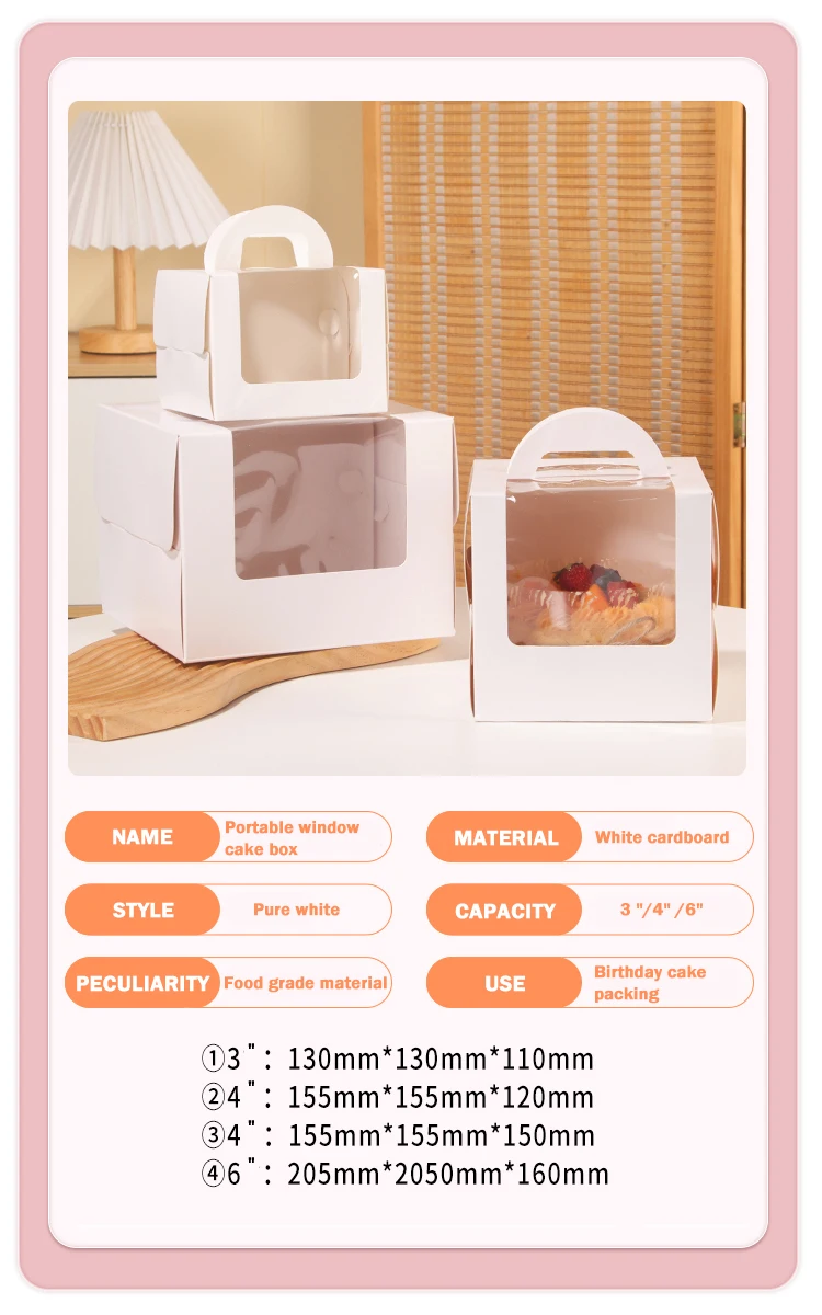 Wholesale Recyclable 2 4 6 Pieces Square Paper Dessert Cupcake Boxes Food Grade Cake Box