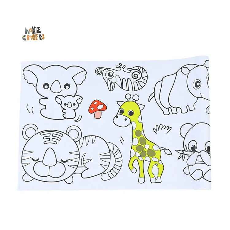 Creative New Design Sticky Drawing Paper Toddlers DIY Painting Toy 3 Meters Cartoon Graffiti Scroll