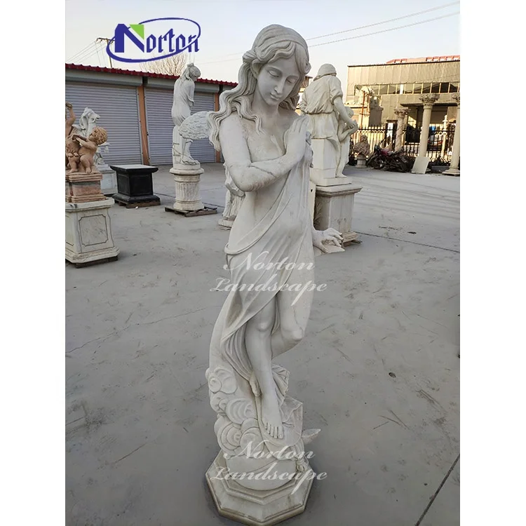 卸売白大理石女性像石エレガントな裸のセックスの女の子像彫刻