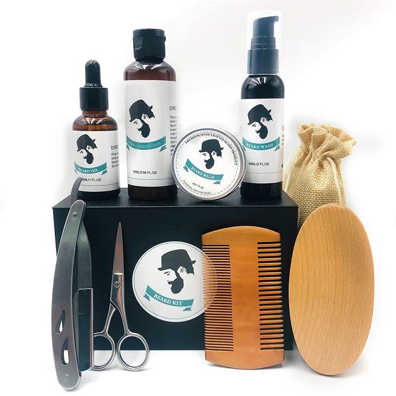 grooming kit products private label beard wash shampoo balm