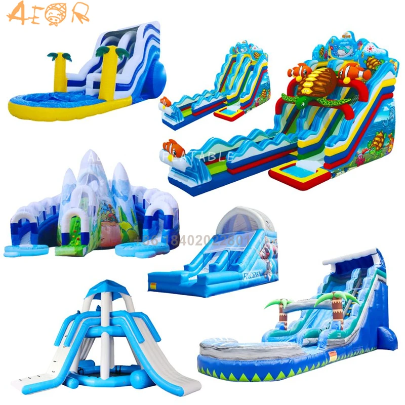 PVC Water Slide With Pool Commercial Used Large Adult Inflatable Water Slide for Sale