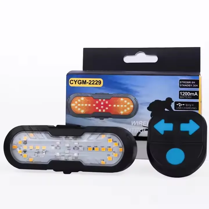 USB Charging LED Bicycle Riding Light  Multifunctional Turn Tail Horn Night  Riding Warning Rechargeable Light