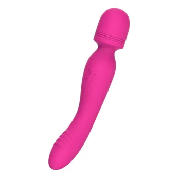 Powerful Red Female Vibrator with Double Head Vibration 10 Speeds Sextoy AV Wand Massager Dildo for Couple Sex OEM/ODM