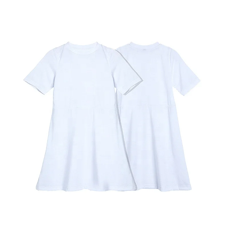 Новинка 2023 фабричное производство индивидуальный логотип хлопковое детское платье белое для девочек с сублимационной