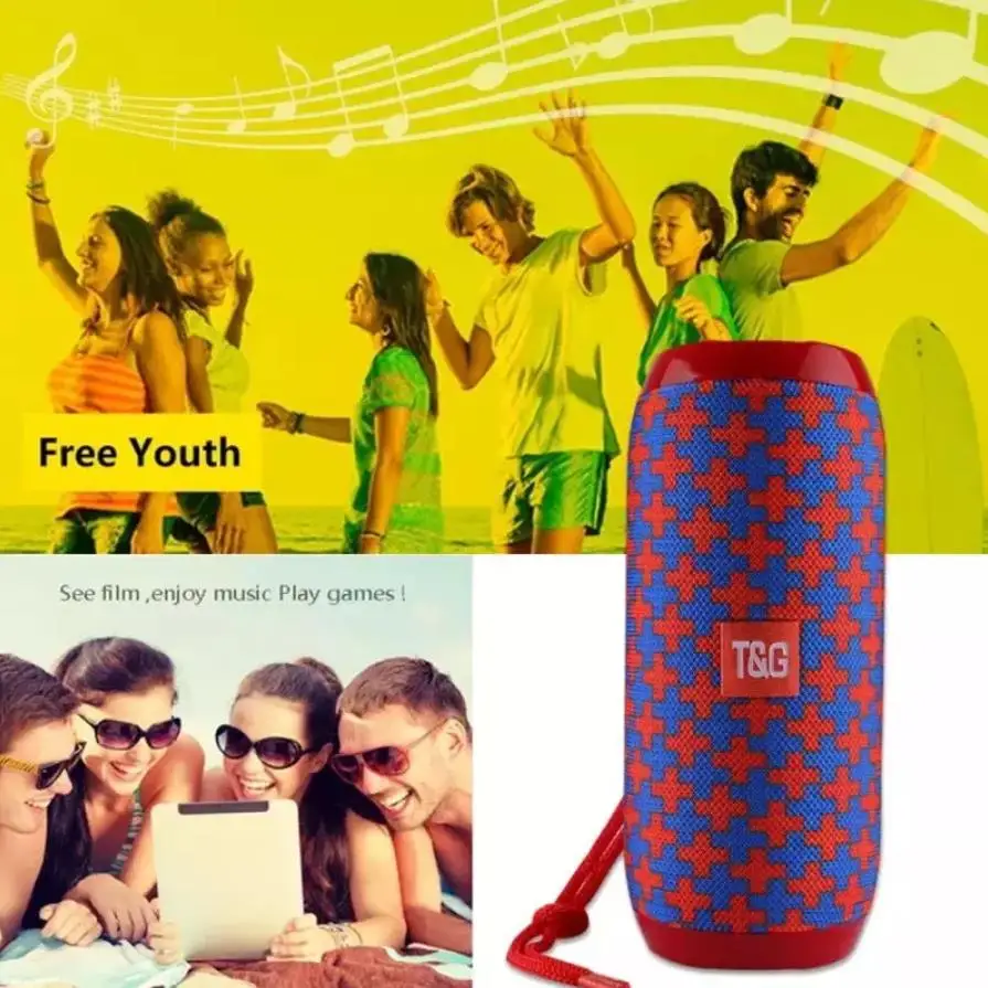 2020 Mini Portable Wireless 117 Speaker Bass Waterproof Outdoor BTMobile Music Tg 117 Speaker With Fm Radio - ANKUX.COM