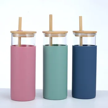 Custom Unbreakable Borosilicate Reusable Glass Water Bottle Blue Glass Bottle for Water