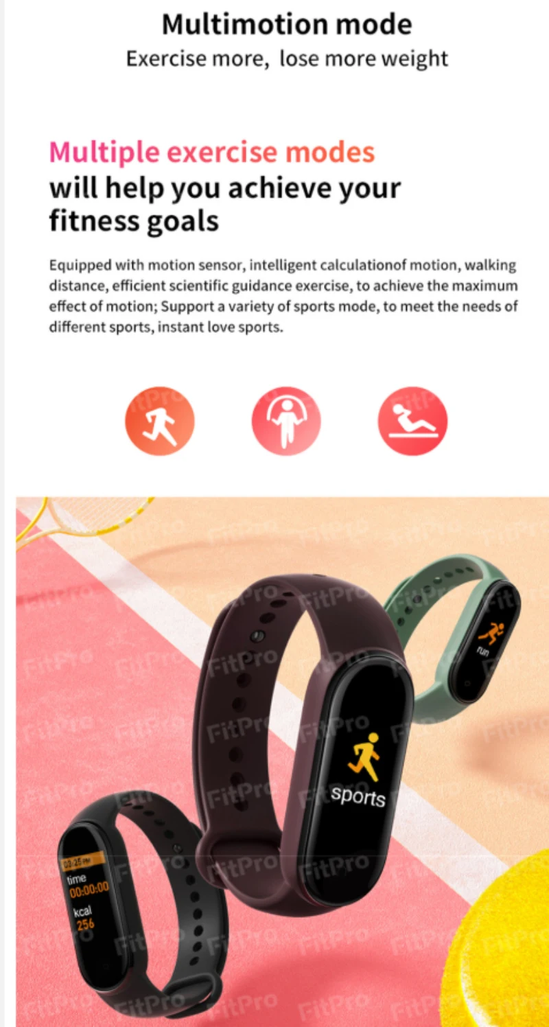M6 Smart Band uomo donna cardiofrequenzimetro pressione sanguigna