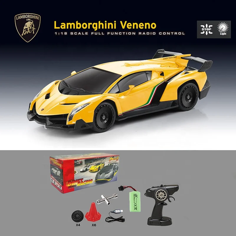 Nastopee Voiture Télécommandée Drift, 2.4 GHz 1:18 Lamborghini RC Drift Car avec LED, 35 KM/H 4WD Voiture Télécommandée Tout Terrain pour Garcons et Filles 5 6 7 8 9 10 Ans (Blanche