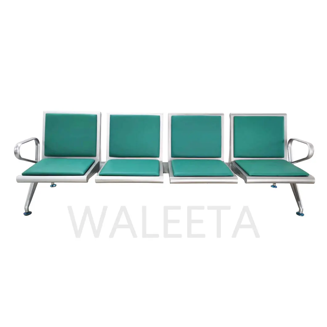HC-04 Cheap Wholesale Stainless Steel Airport Medical 4 Seater Hospital Clinic Waiting Chairs
