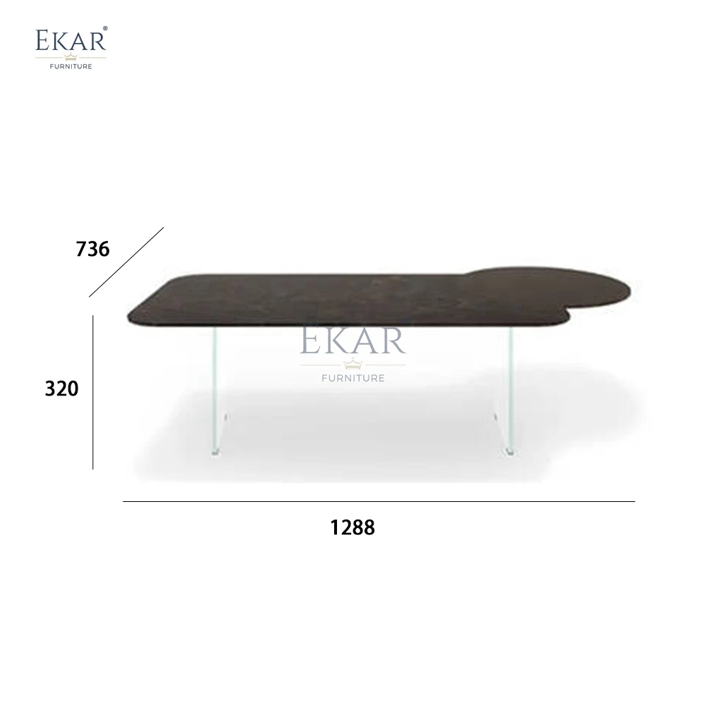 product new design irregular modern marble coffee table set   elegant glass  marble combination for living spaces glass coffe table-66