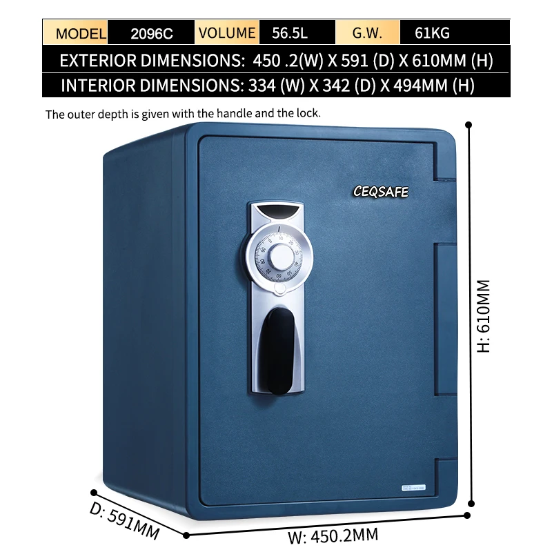CEQSAFE Waterproof Safe Security Equipment Digital Mechanical Combination Lock Safe Electronic Home Safe Money Box factory