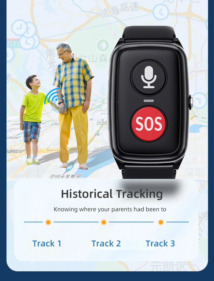 Smartwatch for Elderly with SOS Button - 4G GPS Tracker