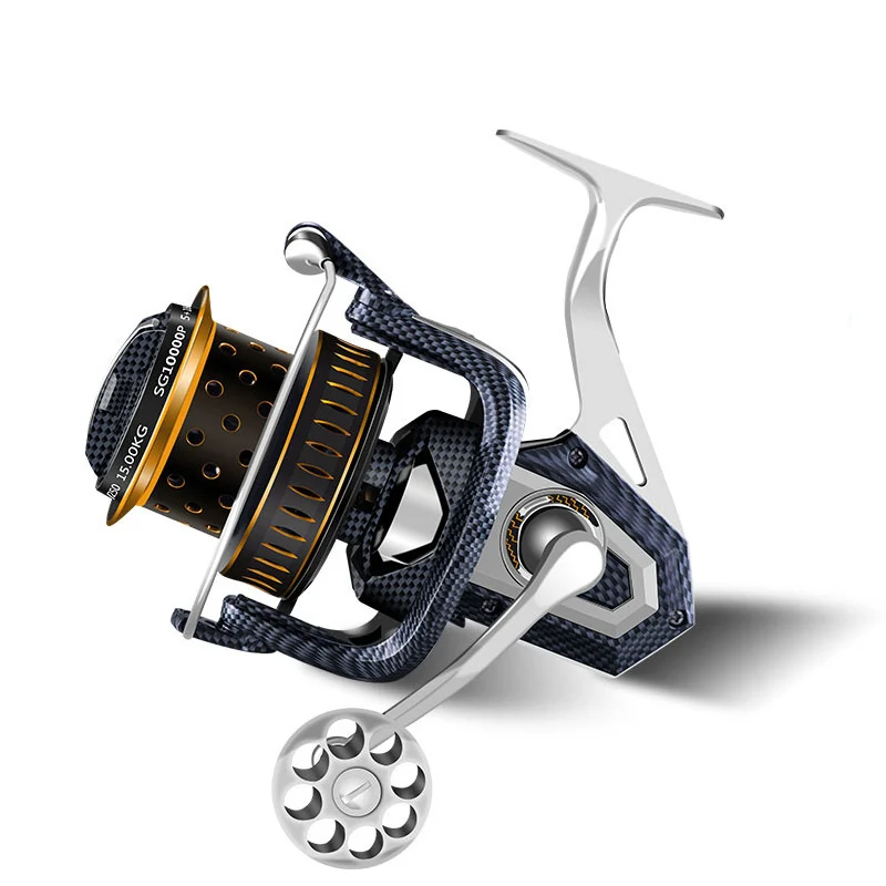 Surf Fishing Reel 8000-12000 size All Metal Spool 15KG Max Drag 5+1BB CNC  metal Handle Line Spool Saltwater spinning wheels