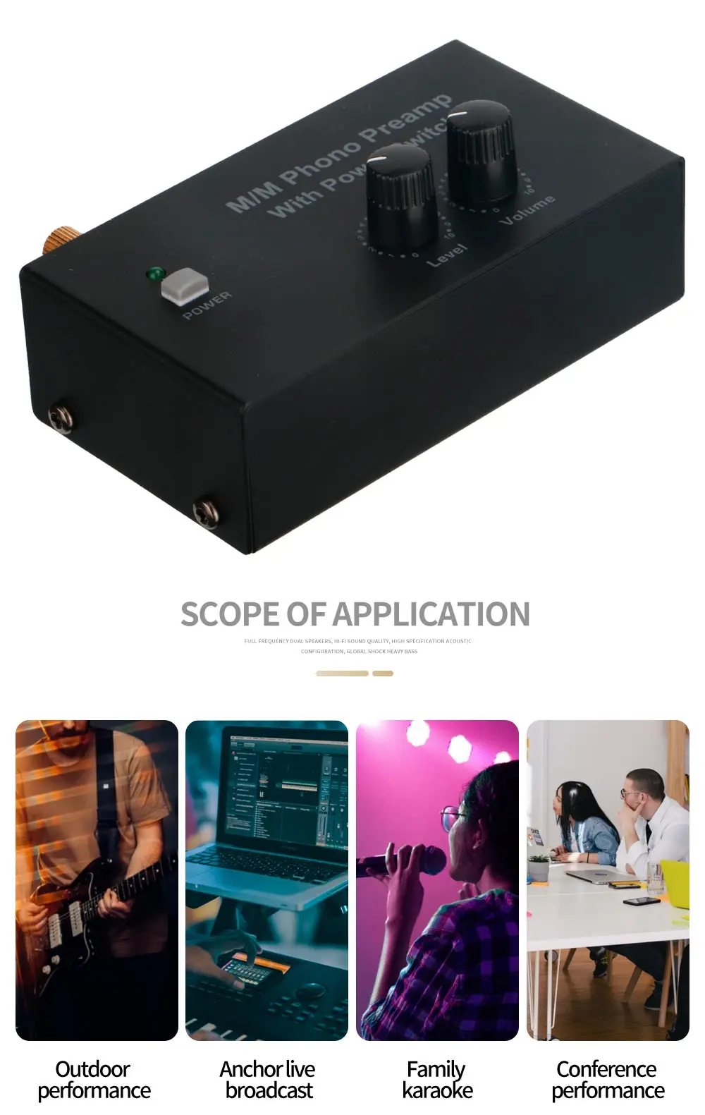 Phono Sound Preamplifier Vinyl Disc Preamplifier Tape Level Volume