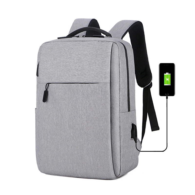 2025 Trend Simple Oxford Cloth Backpack With USB Port Large Capacity Double Zippers Travel Laptop Backpacks for Men