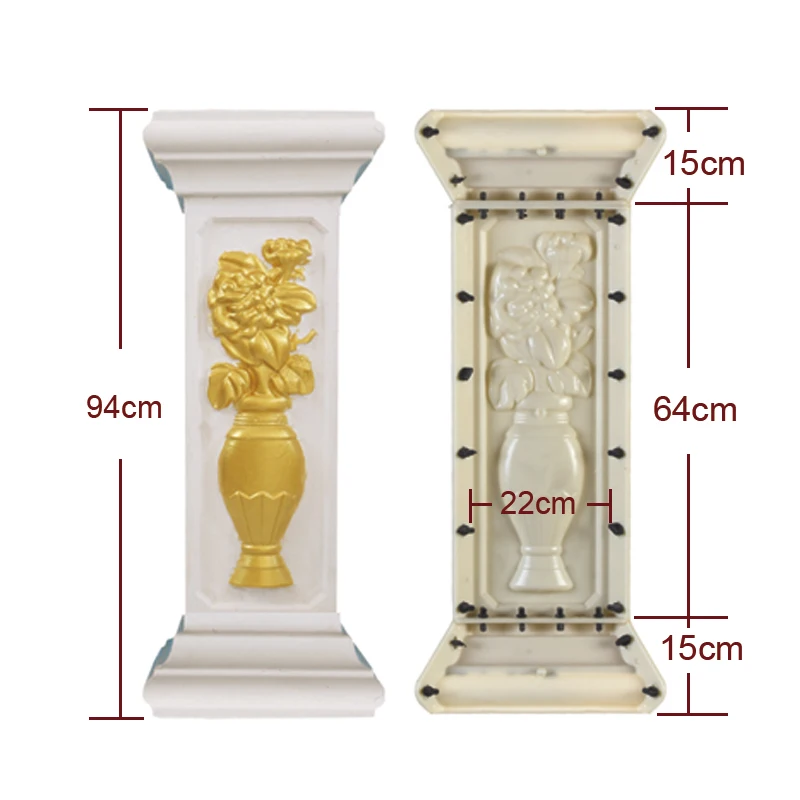 Precast Plastic Concrete Baluster Side square Column Pillar Molds