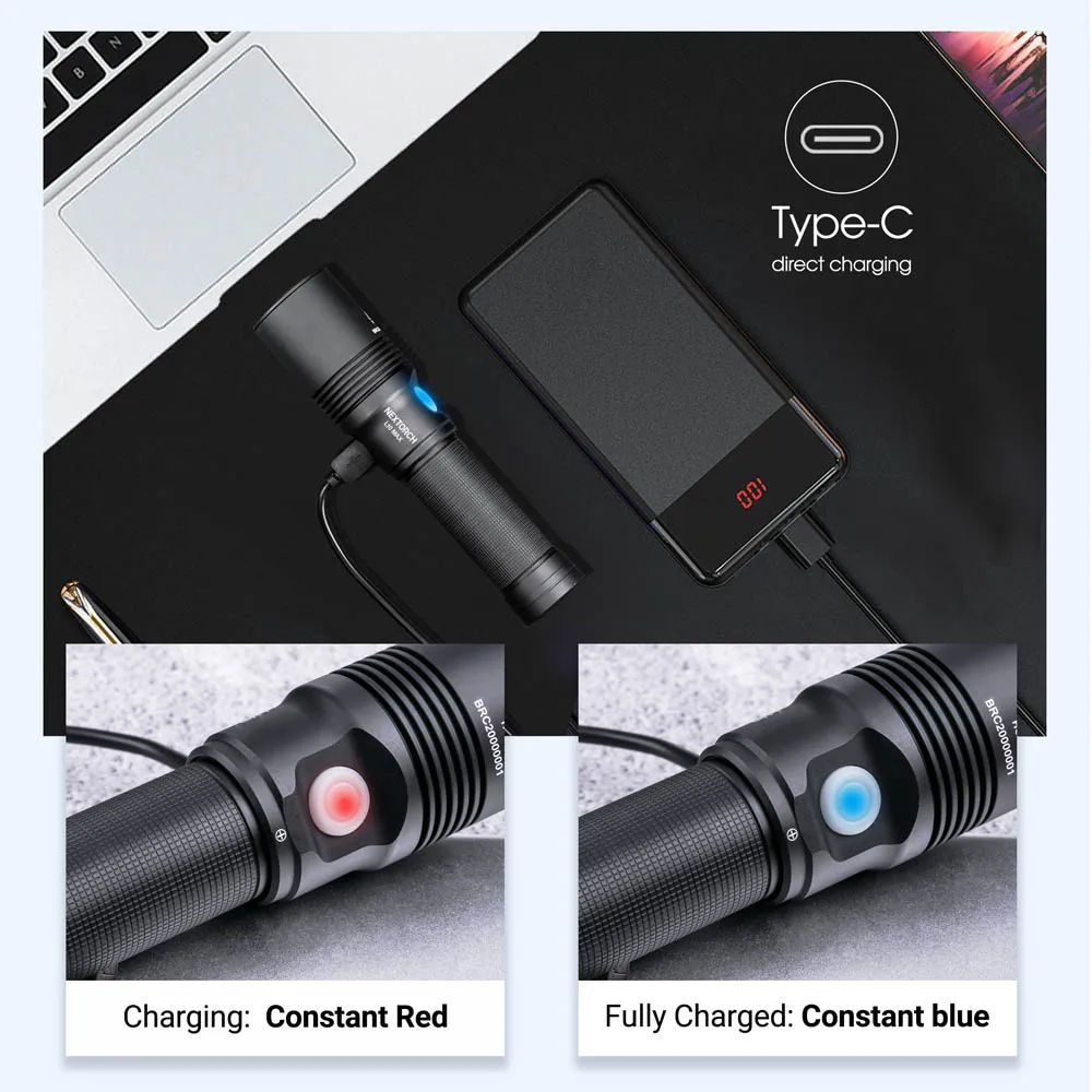 1200 Meter White Laser Torch Rechargeable Flashlight Linternas Nextorch L10 Max for Searching Hunting Tactical Flashlight