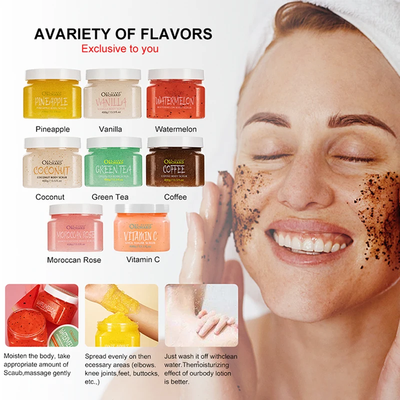 Customized Organic Scented Vegan Skin Whitening Exfoliating