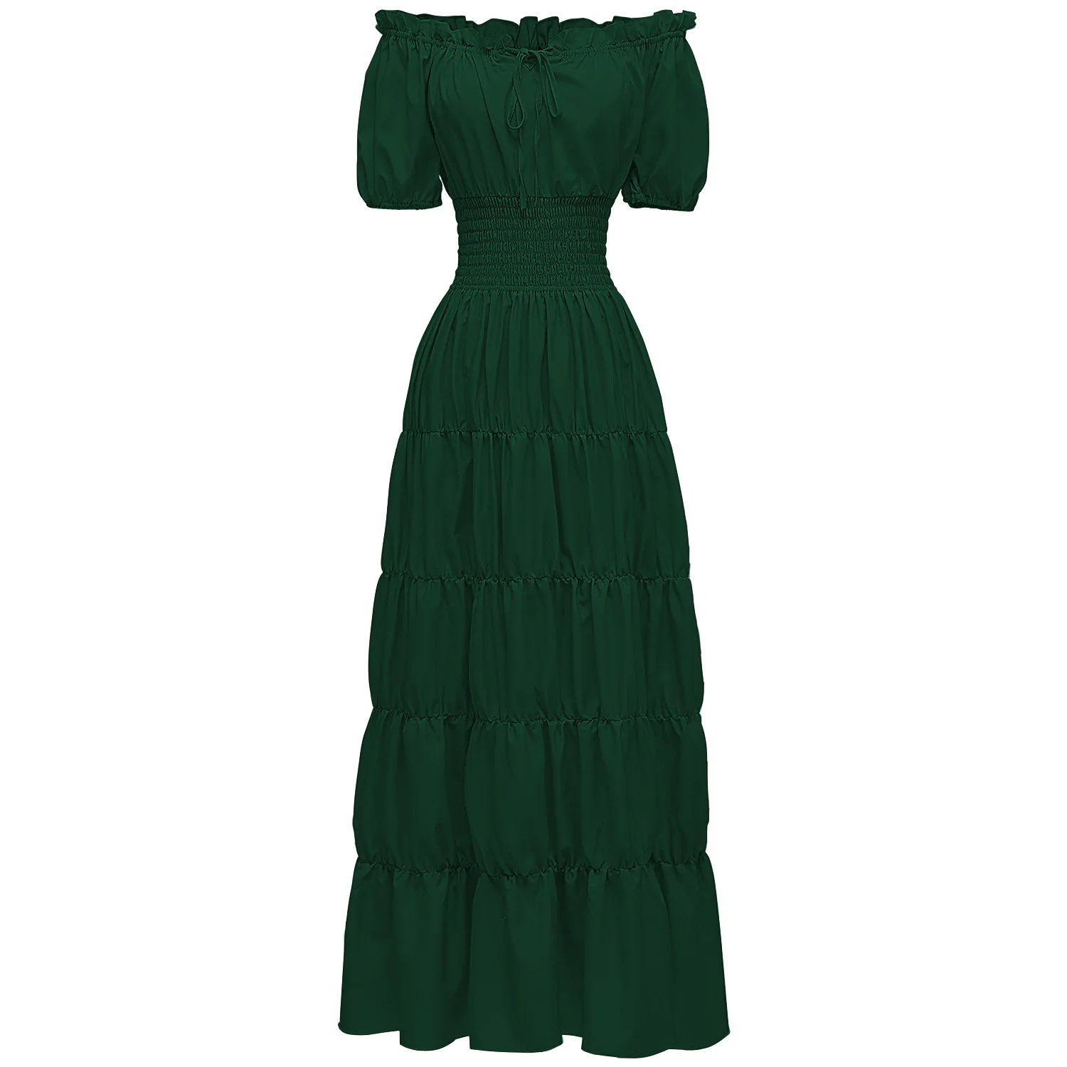 balloon maxi dress Wholesale MOQ6 Plus Size V-Neck Balloon Sleeve Maxi Dress